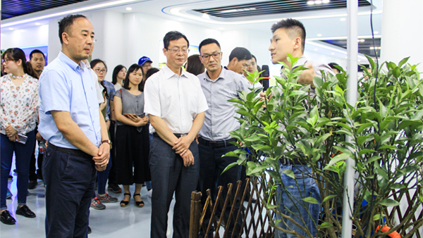 谢主任一行参观乐鱼展厅