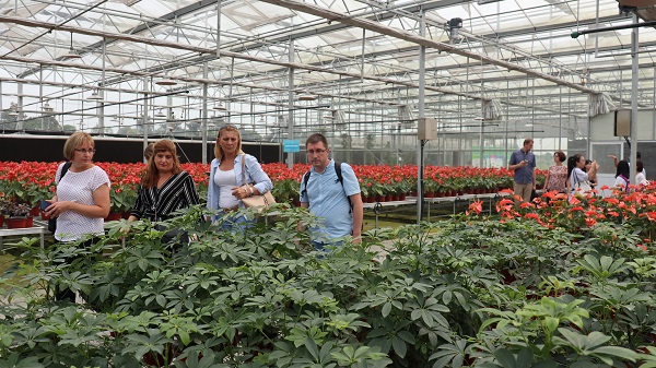 研修班一行来到由乐鱼与萧山农科所联合搭建的现代农业产业园进行考察