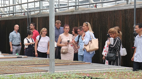 研修班一行来到由乐鱼与萧山农科所联合搭建的现代农业产业园进行考察