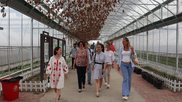 研修班一行来到由乐鱼与萧山农科所联合搭建的现代农业产业园进行考察